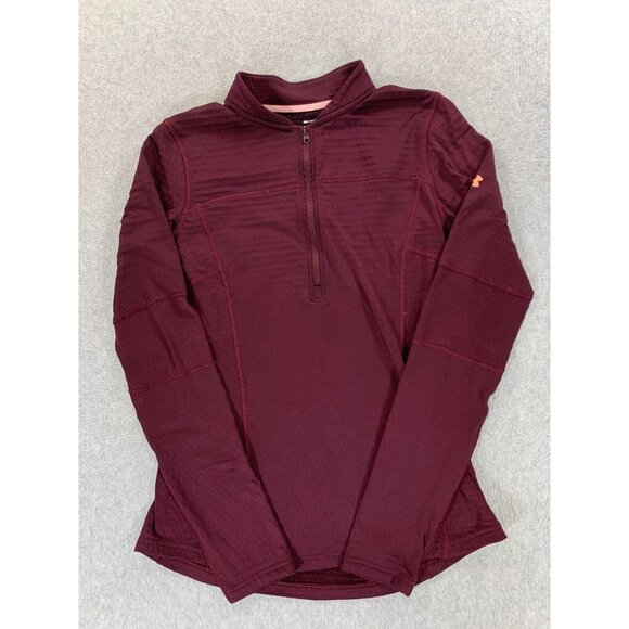 Under Armour Cold Gear 1/4 Zip Fitted Athletic Pullover‎ (Women's Small) Maroon - Picture 1 of 11
